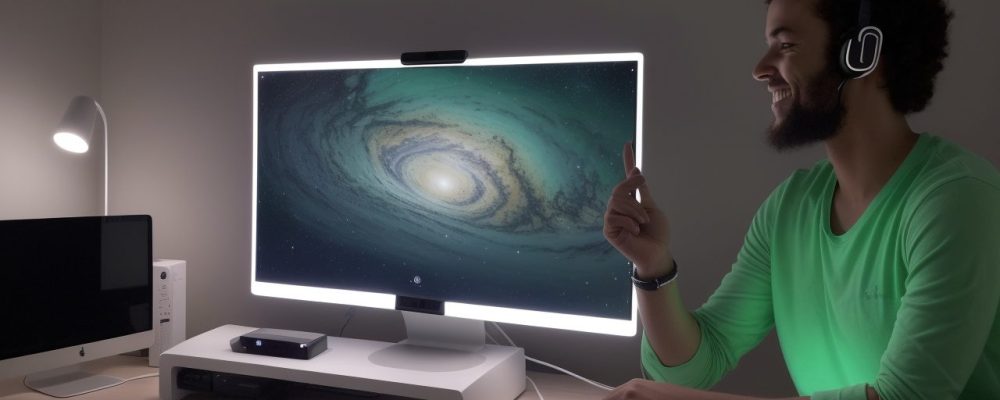 Uma atendente sorrindo em um ambiente de escritório moderno, focada em um curso online de atendimento telefônico para aprimorar a satisfação do cliente.