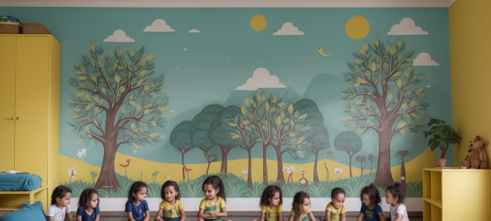 Crianças participando de atividades lúdicas sobre a Proclamação da República em sala de aula, com jogos e dramatizações