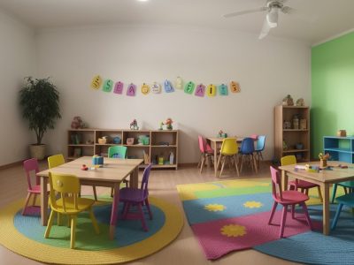 Crianças envolvidas em atividades lúdicas em sala de aula, utilizando jogos educativos para aprender e se divertir.