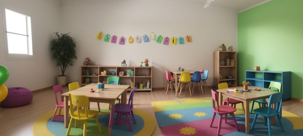 Crianças envolvidas em atividades lúdicas em sala de aula, utilizando jogos educativos para aprender e se divertir.