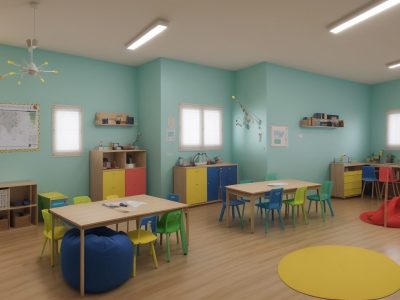 Alunos realizando atividades práticas de ciências em uma sala de aula, com experimentos e materiais didáticos.