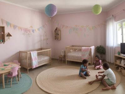 Alunos engajados em atividades de alfabetização em uma sala de aula vibrante e interativa, com foco em letramento e aprendizado.