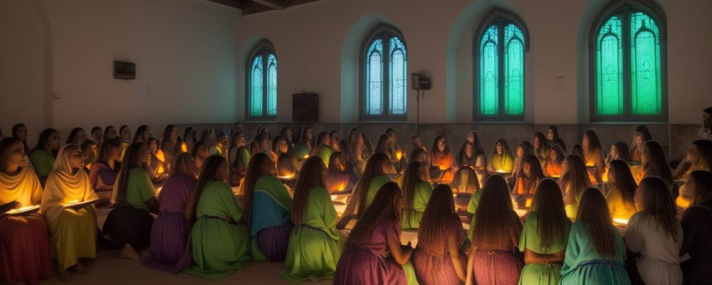 Sala de aula com dinâmicas de ensino religioso promovendo o respeito à diversidade.