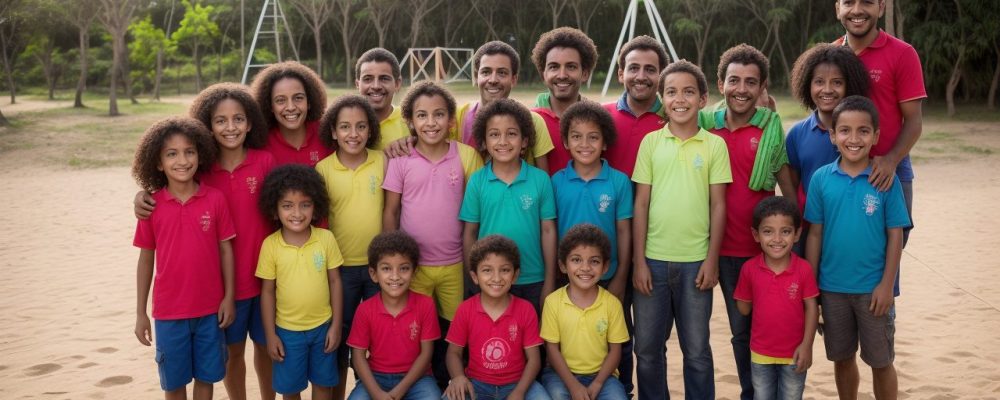 Crianças envolvidas em atividades lúdicas e brincadeiras que estimulam o desenvolvimento infantil e a criatividade