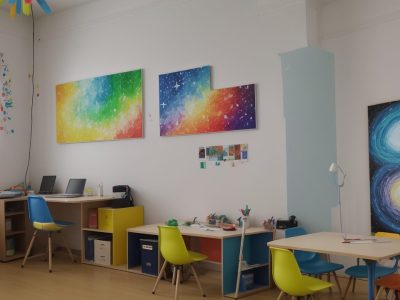 Educadores explorando aulas de arte online com técnicas de pintura e desenho, inspirando criatividade e engajamento.