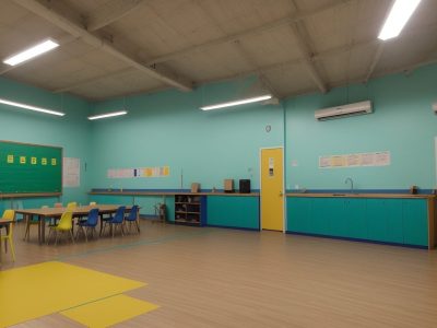 Alunos felizes participando de aulas de dança em uma escola, com diversos estilos representados e um ambiente inclusivo e vibrante.
