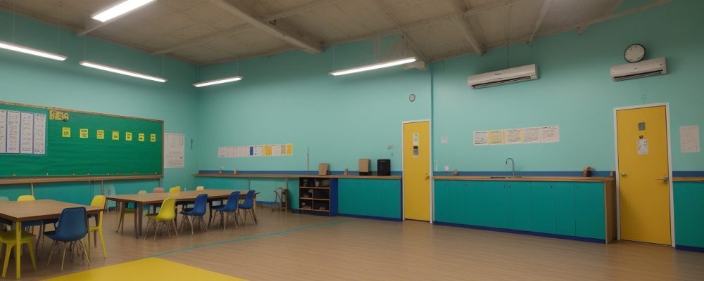 Alunos felizes participando de aulas de dança em uma escola, com diversos estilos representados e um ambiente inclusivo e vibrante.