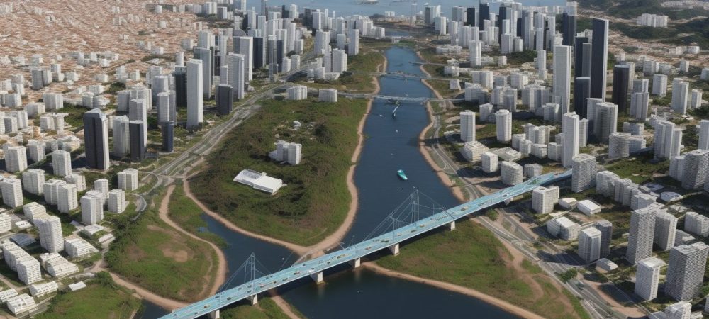 Imagem que representa o uso do AutoCAD no planejamento urbano e construção civil