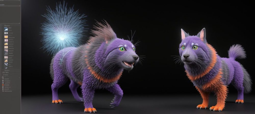 Uma animação 3D vibrante mostrando o uso do Autodesk Maya, com o logo do software em destaque e personagens em movimento.