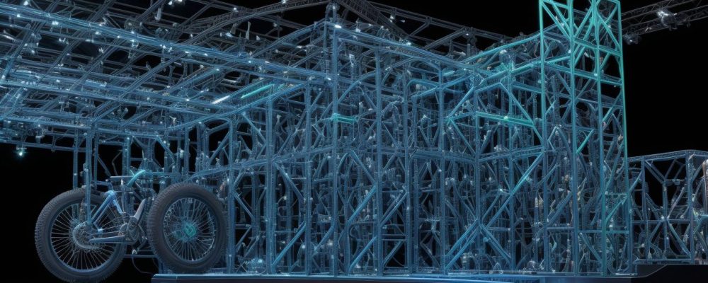 Diagrama de automação industrial mostrando a integração de sistemas, sensores e dados para otimizar processos e aumentar a eficiência.