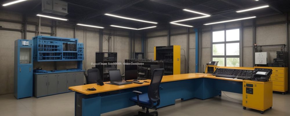 Um profissional no ambiente de trabalho de auxiliar de produção, demonstrando eficiência e otimização de processos.