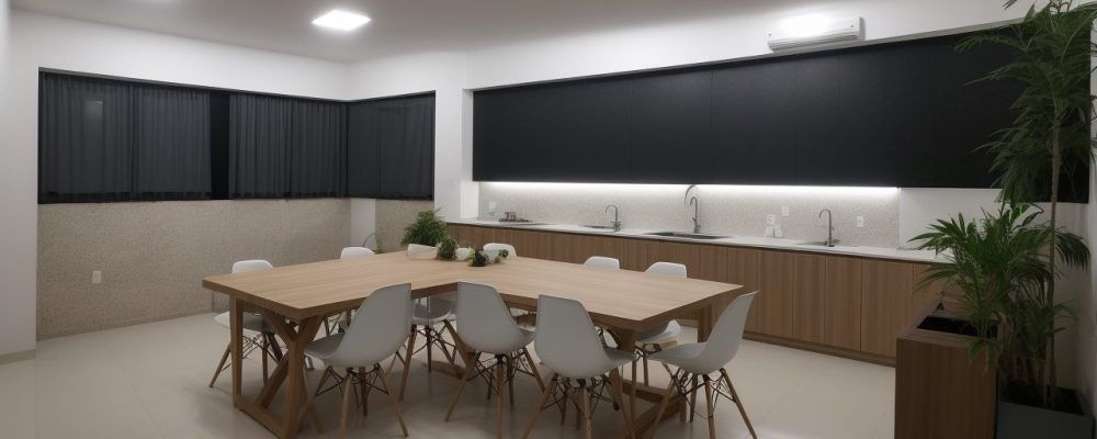 Imagem mostrando um profissional feliz trabalhando como auxiliar de serviços gerais, com ferramentas e ambientes de trabalho limpos e organizados, simbolizando sucesso na carreira