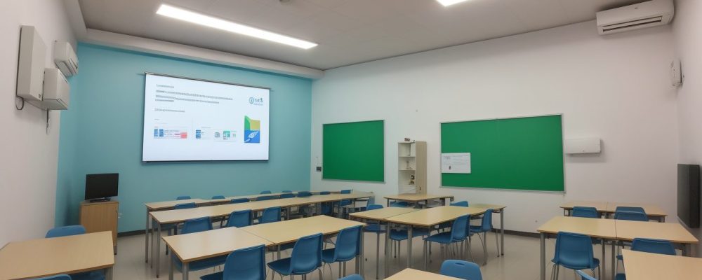 Imagem ilustrativa mostrando avaliação formativa e somativa, com alunos e professores interagindo em sala de aula, focando na avaliação da aprendizagem.