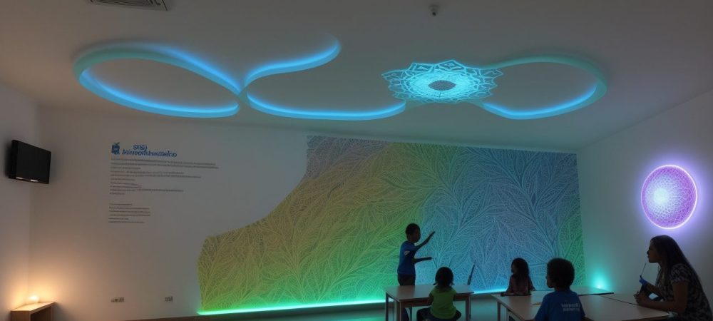 Ilustração de sala de aula com alunos e educadores, mostrando os conceitos de avaliação formativa e somativa aplicados para melhorar a aprendizagem.