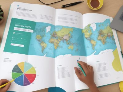 Gráfico mostrando o impacto positivo da avaliação institucional no ambiente escolar, com alunos, professores e gestores colaborando.