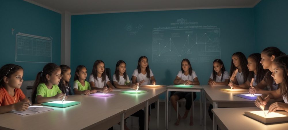 Professor orientando alunos em atividades práticas de educação física, com foco em avaliação formativa e feedback para desenvolvimento motor