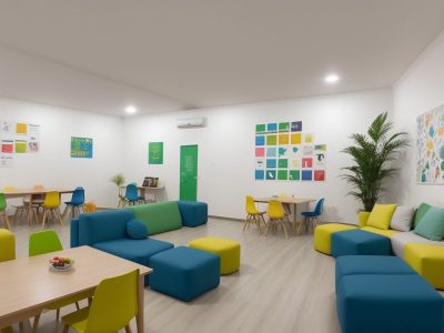 Ilustração de ferramentas de avaliação em educação física, com alunos interagindo em um ambiente escolar dinâmico.