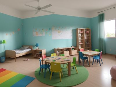 Crianças em sala de aula, envolvidas em atividades práticas e lúdicas, com foco nos objetivos de aprendizagem da BNCC, promovendo desenvolvimento integral.