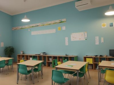 Professores e alunos engajados em sala de aula, com foco na implementação da BNCC e seus objetivos.