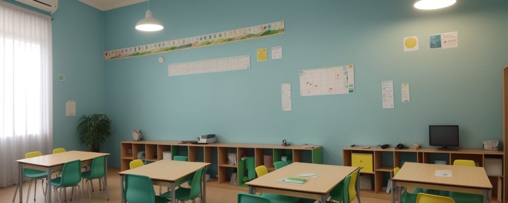 Professores e alunos engajados em sala de aula, com foco na implementação da BNCC e seus objetivos.
