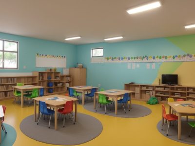 Crianças e adolescentes engajados em atividades educativas, representando a aplicação da BNCC na educação infantil e ensino médio, com foco na inovação.