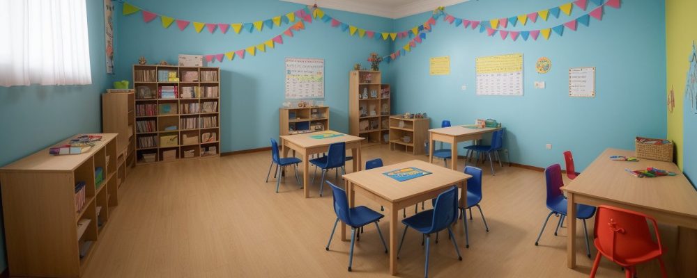 Crianças em sala de aula utilizando múltiplas linguagens e explorando os campos de experiência da BNCC.