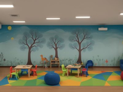 Crianças em atividades lúdicas e planejamentos criativos, aplicando a BNCC na educação infantil, com foco nos objetivos de aprendizagem