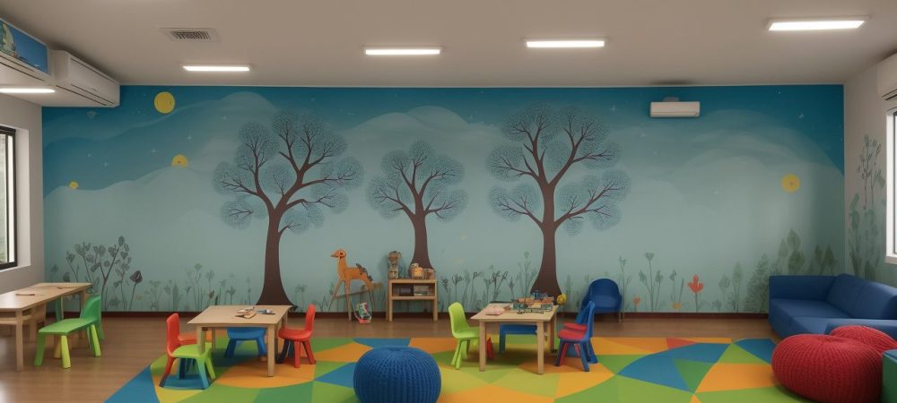 Crianças em atividades lúdicas e planejamentos criativos, aplicando a BNCC na educação infantil, com foco nos objetivos de aprendizagem