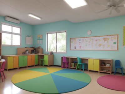 Imagem de sala de aula com alunos trabalhando em projetos e materiais relacionados à BNCC, promovendo aprendizado dinâmico e engajador.