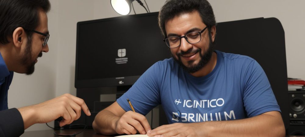 Imagem de um baixo elétrico sendo tocado em uma aula com um professor, representando aulas de baixo e o aprendizado musical para iniciantes.