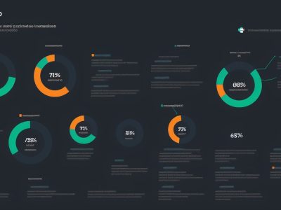 Representação visual do Balanced Scorecard com indicadores estratégicos e um curso online, focado em resultados.