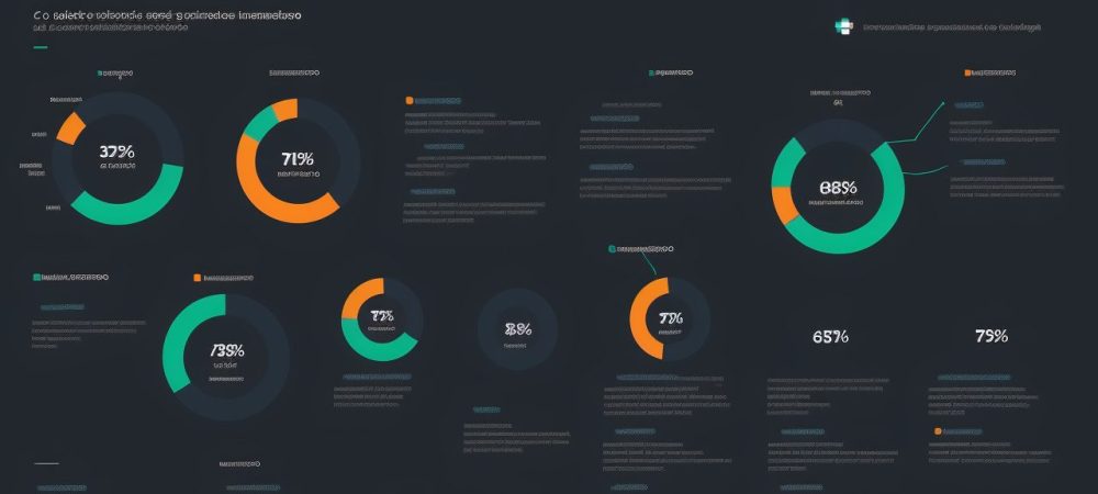Representação visual do Balanced Scorecard com indicadores estratégicos e um curso online, focado em resultados.