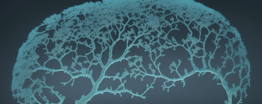 Ilustração detalhada do cérebro mostrando sinapses e conexões para neuroaprendizagem e memória