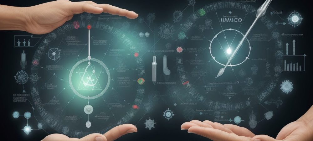 Bioética e Direito da Saúde: Compreendendo os Princípios Ilustração de profissionais da saúde discutindo princípios da bioética e direito da saúde, com foco em consentimento informado e ética médica.