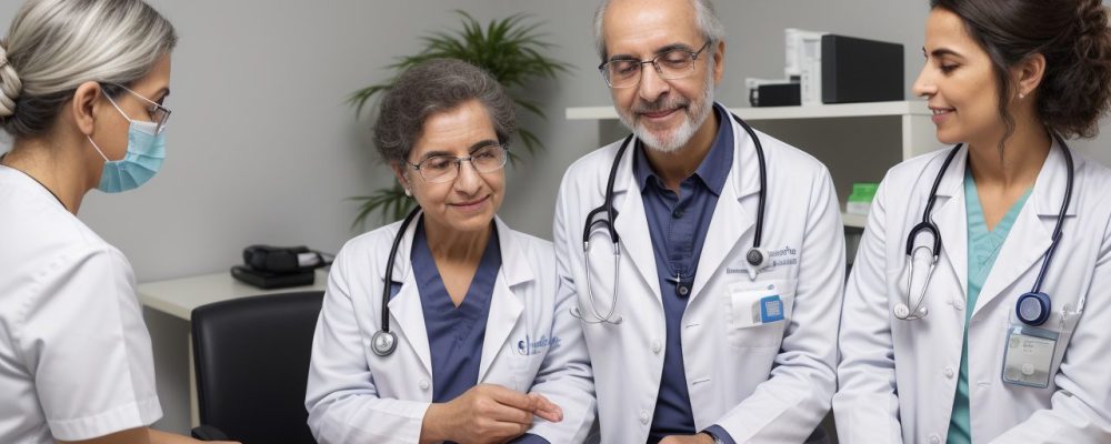 Imagem representando a integração de bioética e direito da saúde no atendimento médico, com foco em direitos do paciente e ética médica