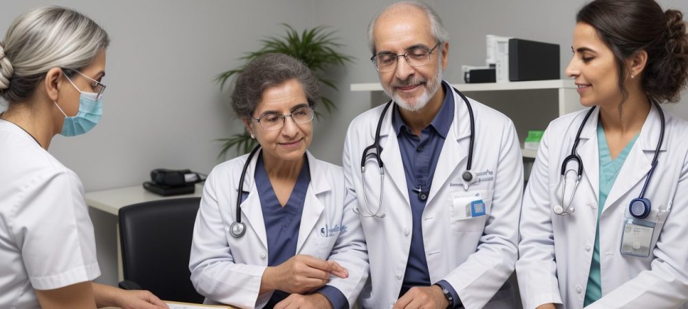 Imagem representando a integração de bioética e direito da saúde no atendimento médico, com foco em direitos do paciente e ética médica