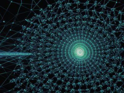 Representação visual da bioinformática, com destaque para DNA, ferramentas de análise genômica e um ambiente de pesquisa moderno.