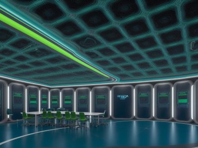 Representação visual da bioinformática aplicada na saúde pública, com gráficos e dados em um ambiente de laboratório moderno.