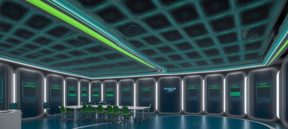 Bioinformática: Desvendando o Futuro da Saúde Pública Representação visual da bioinformática aplicada na saúde pública, com gráficos e dados em um ambiente de laboratório moderno.