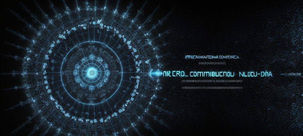 Representação visual da bioinformática na saúde pública, mostrando a análise genômica e ferramentas tecnológicas integradas