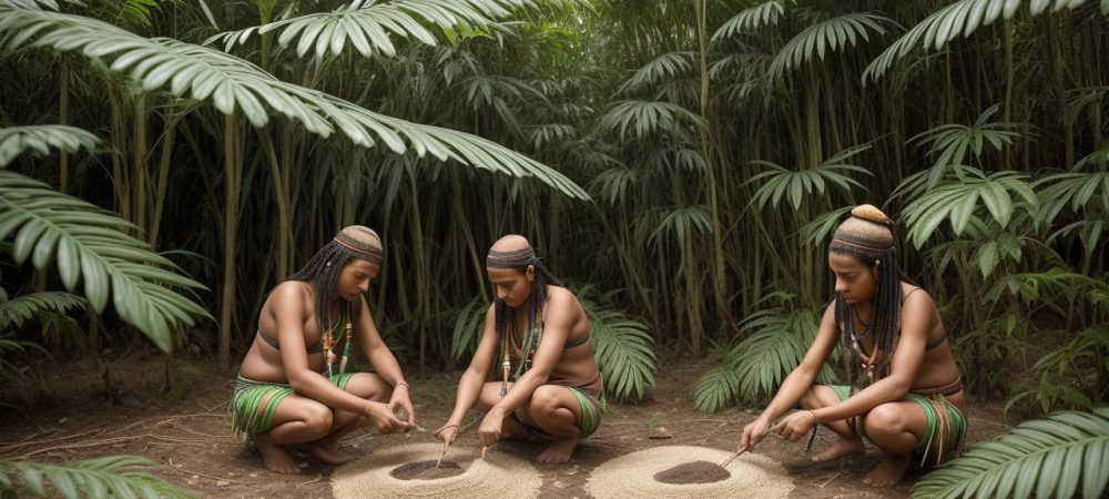 Imagem ilustrativa sobre biopirataria no Brasil, mostrando a exploração de recursos genéticos e a importância da proteção da biodiversidade e dos povos indígenas.