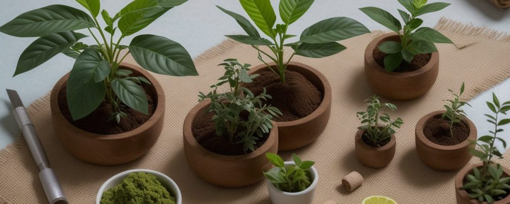 Laboratório de biotecnologia vegetal com cultura de tecidos in vitro, mostrando plantas sendo cultivadas em um ambiente controlado para micropropagação.