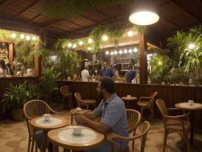 Ilustração retratando o Brasil Império, com referências ao ciclo do café, barões, escravidão e Vale do Paraíba, com foco em retratar o contexto histórico do período.