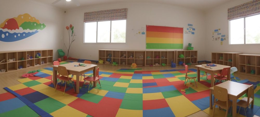 Crianças interagindo e aprendendo através de brincadeiras educativas em sala de aula, estimulando o desenvolvimento infantil.