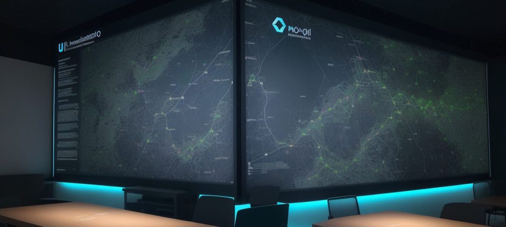 Profissional de RH estratégico em ambiente corporativo, visualizando dados e estratégias de gestão de pessoas. Foco em curso Business Partner RH.