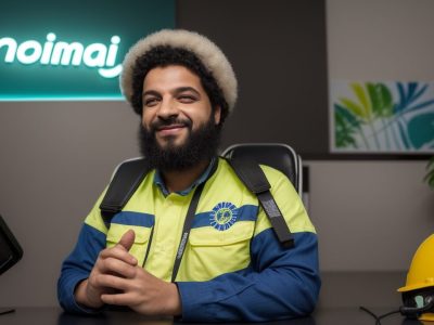 Ilustração da CIPA em um ambiente de trabalho seguro, com colaboradores engajados e elementos que representam a segurança e a produtividade.