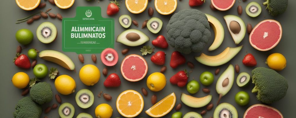 Ilustração de um cardápio funcional com diversos alimentos saudáveis, receitas e informações sobre os benefícios dos alimentos funcionais para a saúde e bem-estar.