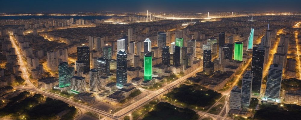 Visão geral de um mapa digital interativo sendo usado em um projeto de planejamento urbano, com destaque para a importância da cartografia e sistemas de informação geográfica (SIG)