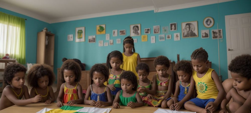Crianças participando de atividades lúdicas e educativas para celebrar o 7 de Setembro, Dia da Independência do Brasil.