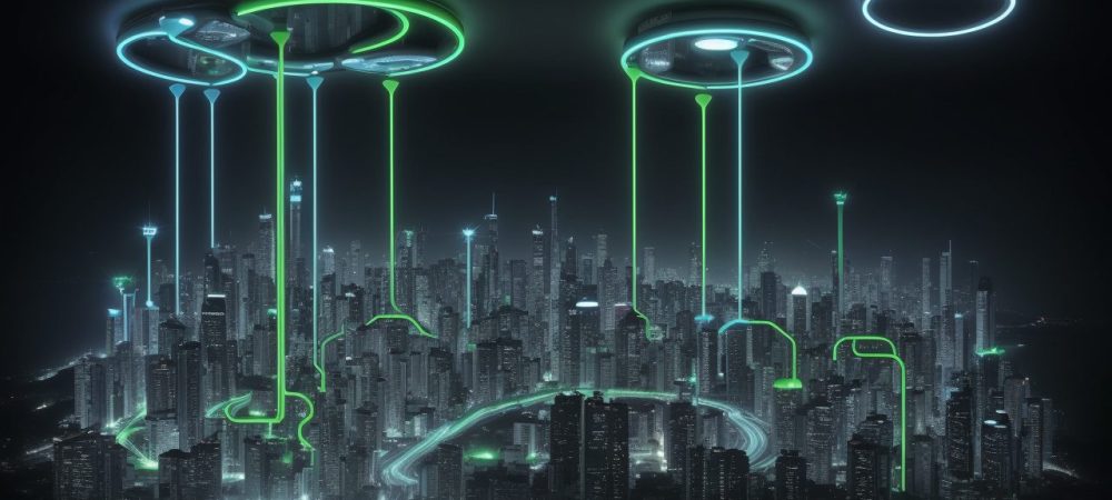 Servidor público utilizando Chat GPT em um ambiente de trabalho moderno, representando a transformação digital e a eficiência no serviço público. Incluindo curso online de chat gpt para estudos.